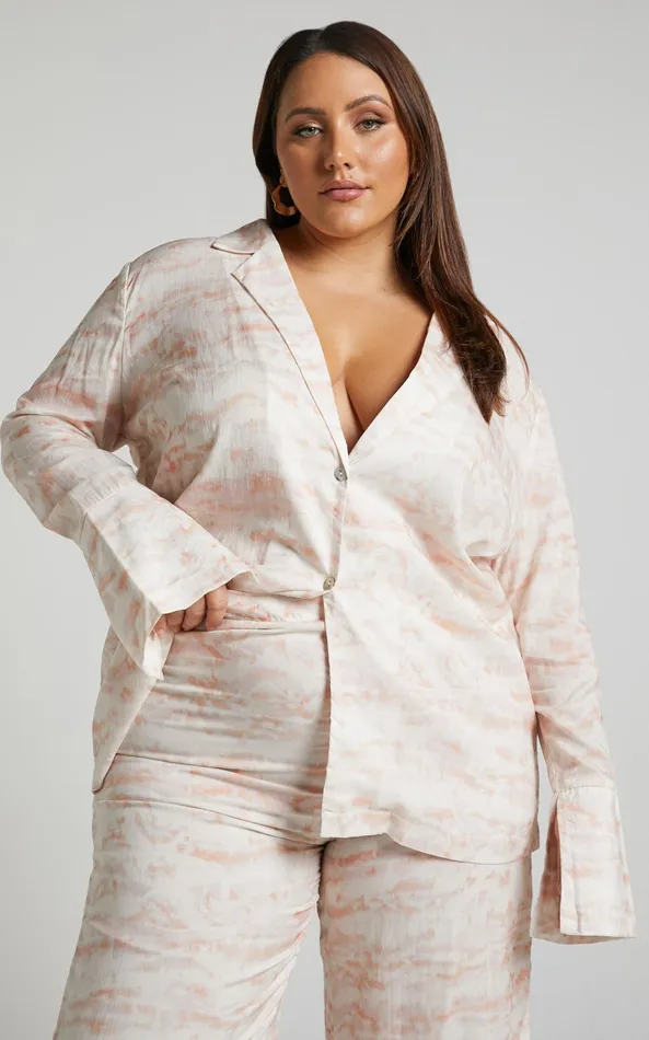 Showpo Amalie The Label 8211 Aladene Linen Blend Shirt In Harlem Print Women Tops Showpo Amalie The Label 8211 Aladene Linen Blend Shirt In Harlem Print Women Tops
