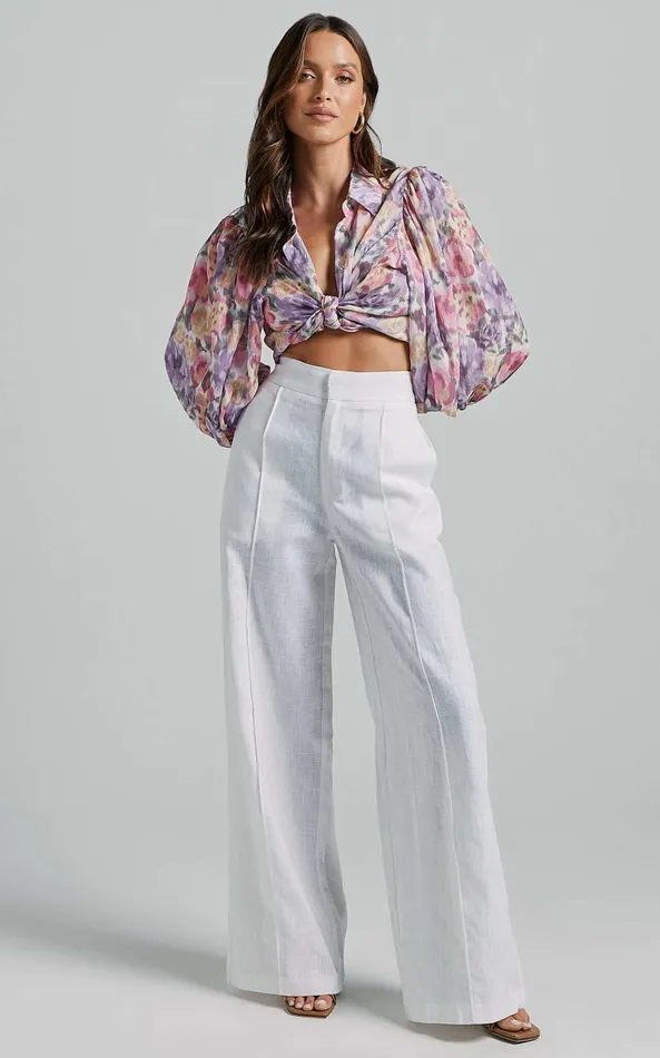 Showpo Amalie The Label 8211 Aleydise Linen Wide Leg Pants In White Women Curve Clothes Showpo Amalie The Label 8211 Aleydise Linen Wide Leg Pants In White Women Curve Clothes