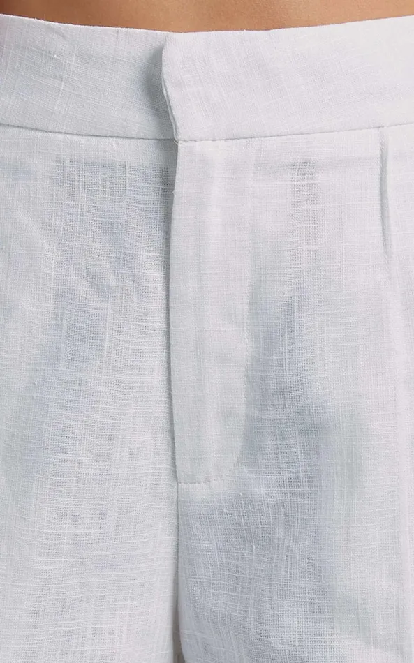 Showpo Amalie The Label 8211 Aleydise Linen Wide Leg Pants In White Women Curve Clothes