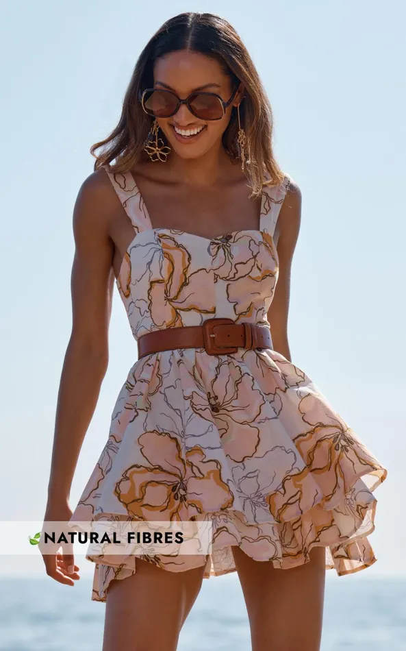 Showpo Amalie The Label 8211 Alsace Linen Blend Sweetheart Tie Back Fit And Flare Mini Dress In Maison Fleur Women Dresses Showpo Amalie The Label 8211 Alsace Linen Blend Sweetheart Tie Back Fit And Flare Mini Dress In Maison Fleur Women Dresses