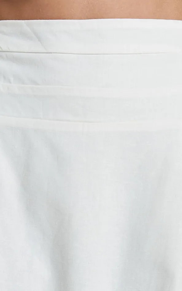 Showpo Amalie The Label 8211 Cartia Linen Blend High Waisted Maxi Skirt In White Women Skirts