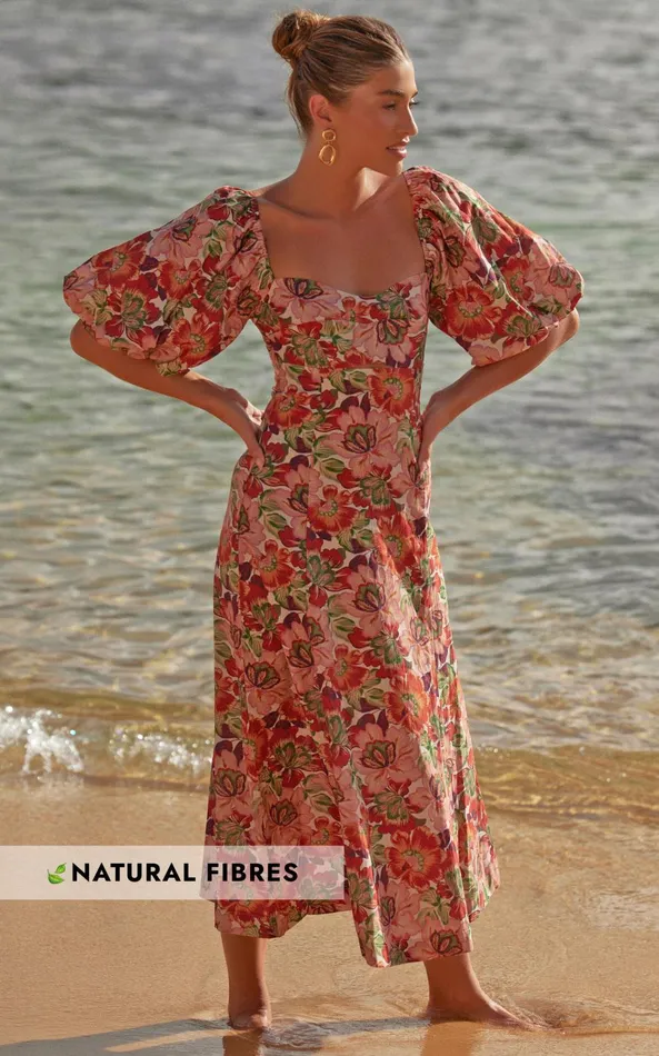 Showpo Amalie The Label 8211 Catalina Linen Blend Sweetheart Balloon Sleeve Midi Dress In Musee Print Women Dresses Showpo Amalie The Label 8211 Catalina Linen Blend Sweetheart Balloon Sleeve Midi Dress In Musee Print Women Dresses