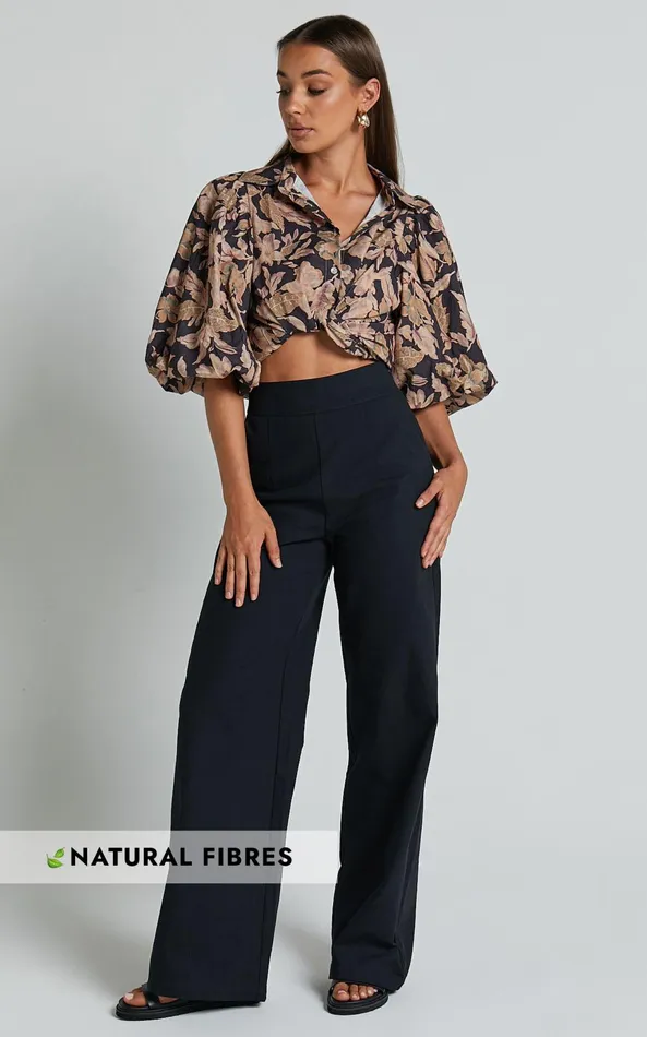 Showpo Amalie The Label 8211 Charo Linen Look High Waisted Wide Leg Pants In Black Women Pants Showpo Amalie The Label 8211 Charo Linen Look High Waisted Wide Leg Pants In Black Women Pants