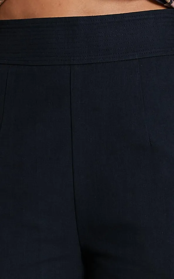 Showpo Amalie The Label 8211 Charo Linen Look High Waisted Wide Leg Pants In Black Women Pants