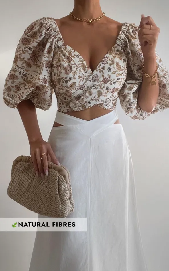 Showpo Amalie The Label 8211 Cia Linen Blend Cross Front Midi Skirt In White Women Skirts Showpo Amalie The Label 8211 Cia Linen Blend Cross Front Midi Skirt In White Women Skirts