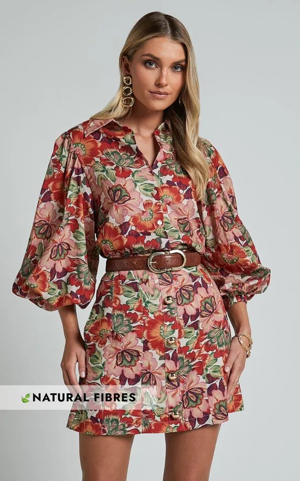 Showpo Amalie The Label 8211 Cosette Linen Blend High Waisted Button Through A Line Skirt In Musee Print Women Skirts Showpo Amalie The Label 8211 Cosette Linen Blend High Waisted Button Through A Line Skirt In Musee Print Women Skirts