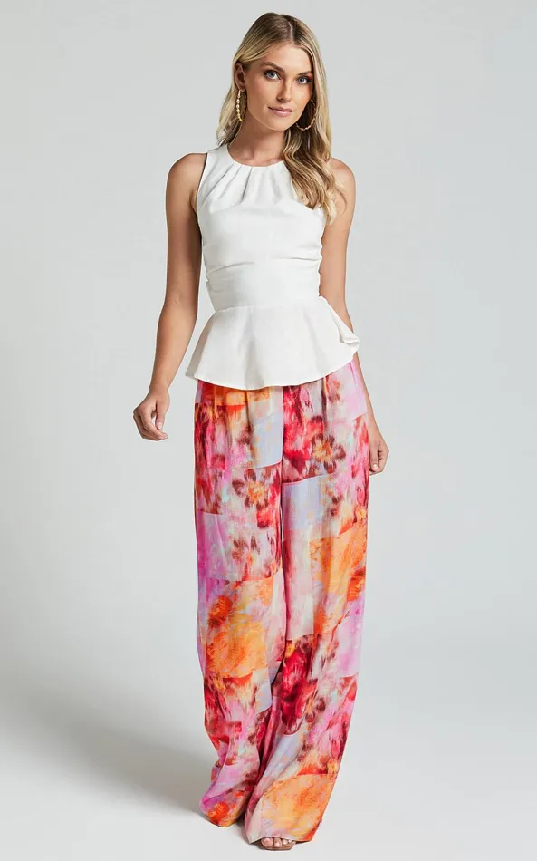 Showpo Amalie The Label 8211 Farley Linen Blend Cross Back Top In White Women Tops