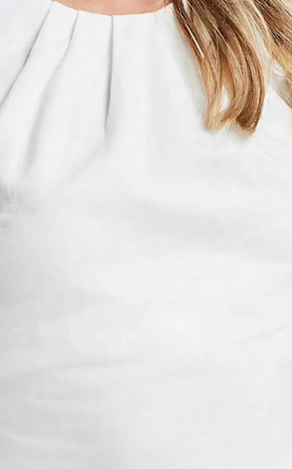 Showpo Amalie The Label 8211 Farley Linen Blend Cross Back Top In White Women Tops