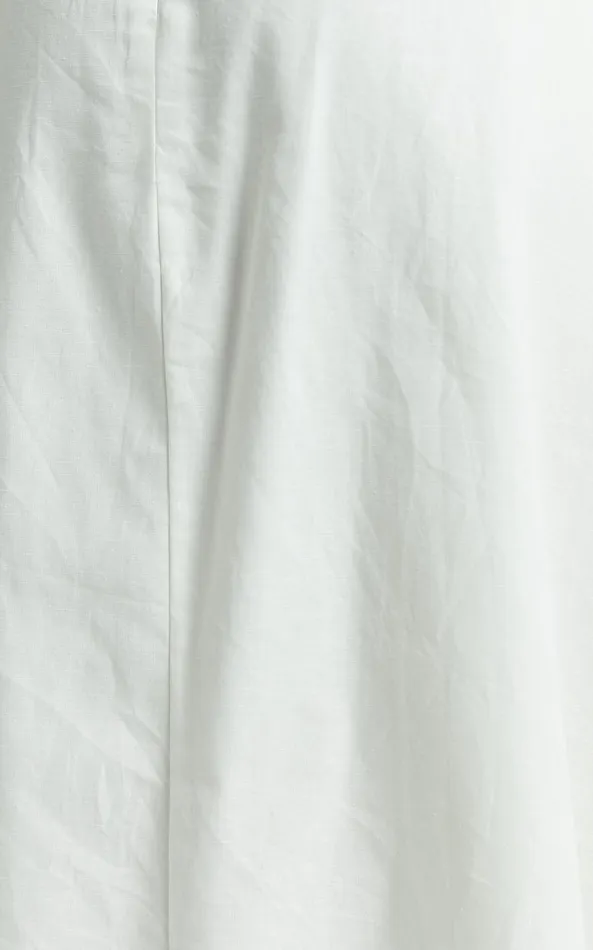 Showpo Amalie The Label 8211 Freesia Linen Blend Halter Tie Neck Midi Dress In White Women Dresses