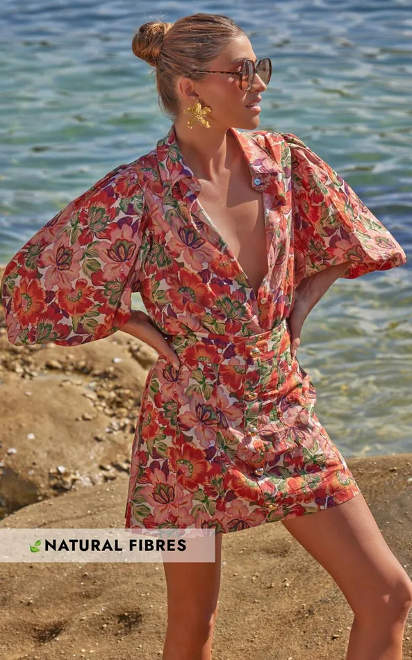 Showpo Amalie The Label 8211 Hanae Linen Blend Collared Button Through Puff Sleeve Shirt In Musee Print Women Tops Showpo Amalie The Label 8211 Hanae Linen Blend Collared Button Through Puff Sleeve Shirt In Musee Print Women Tops