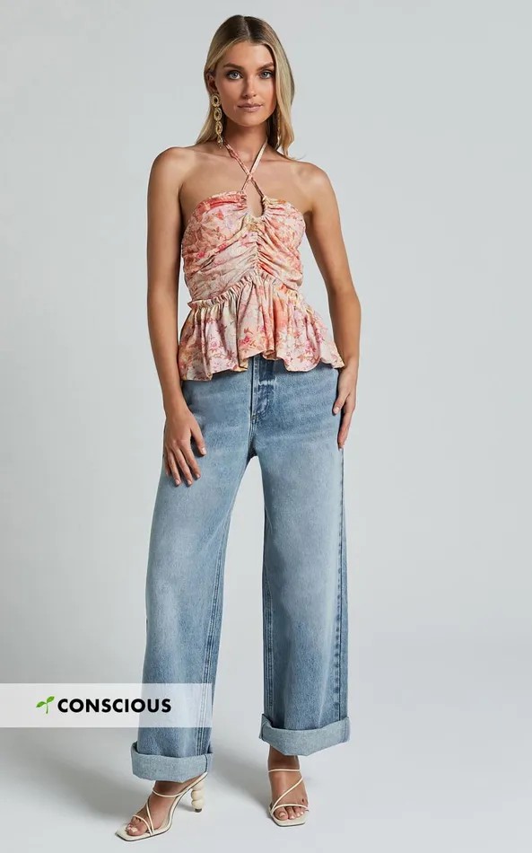 Showpo Amalie The Label 8211 Herrera Mid Rise Wide Leg Denim Jeans In Mid Blue Wash Women Denim Showpo Amalie The Label 8211 Herrera Mid Rise Wide Leg Denim Jeans In Mid Blue Wash Women Denim