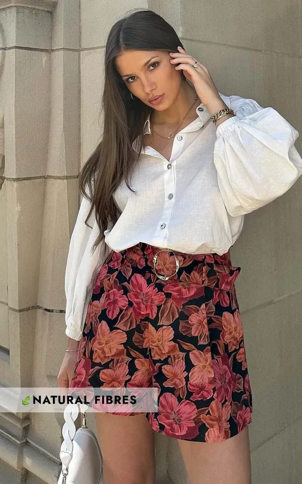 Showpo Amalie The Label 8211 Janae Linen Blend Collared Puff Sleeve Button Up Shirt In Ivory Women Tops Showpo Amalie The Label 8211 Janae Linen Blend Collared Puff Sleeve Button Up Shirt In Ivory Women Tops