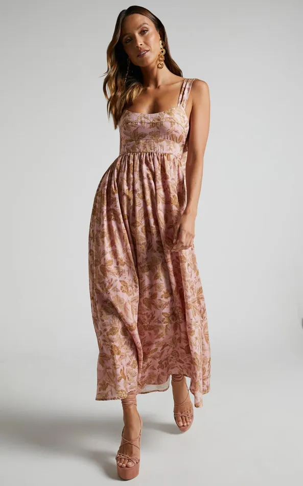 Showpo Amalie The Label 8211 Kai Double Tie Back Midi Dress In Vahala Print Women Curve Clothes Showpo Amalie The Label 8211 Kai Double Tie Back Midi Dress In Vahala Print Women Curve Clothes