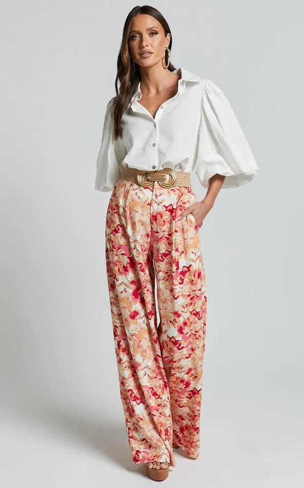 Showpo Amalie The Label 8211 Lorete Linen Blend High Rise Wide Leg Pants In Sienna Print Women Pants Showpo Amalie The Label 8211 Lorete Linen Blend High Rise Wide Leg Pants In Sienna Print Women Pants