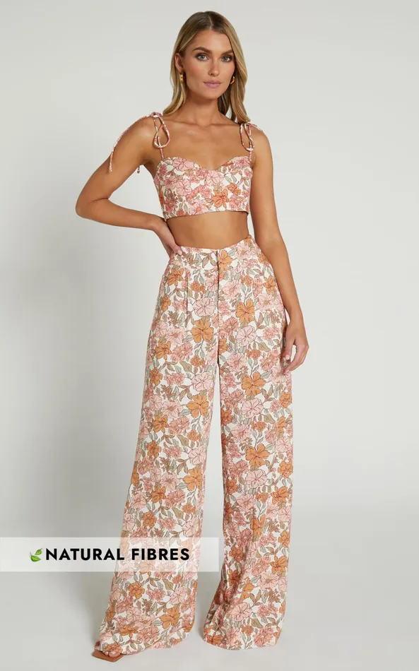 Showpo Amalie The Label 8211 Lorete Linen Blend High Rise Wide Leg Pants In Wildflower Floral Women Curve Clothes Showpo Amalie The Label 8211 Lorete Linen Blend High Rise Wide Leg Pants In Wildflower Floral Women Curve Clothes