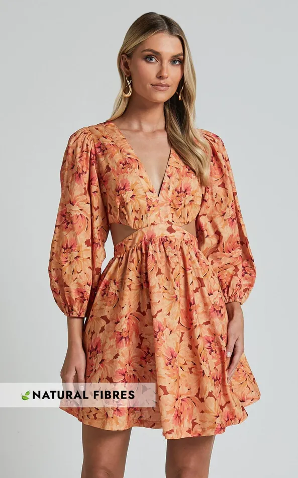 Showpo Amalie The Label 8211 Mariana Linen Blend Balloon Sleeve Mini Dress In Valencia Print Women Dresses Showpo Amalie The Label 8211 Mariana Linen Blend Balloon Sleeve Mini Dress In Valencia Print Women Dresses
