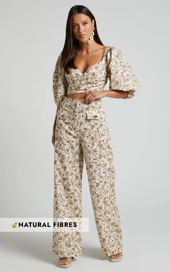 Showpo Amalie The Label 8211 Masden Linen Blend High Waisted Wide Leg Pants In Maya Floral Women Pants Showpo Amalie The Label 8211 Masden Linen Blend High Waisted Wide Leg Pants In Maya Floral Women Pants