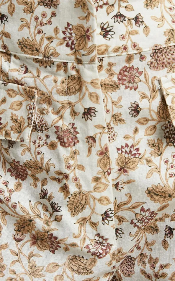 Showpo Amalie The Label 8211 Masden Linen Blend High Waisted Wide Leg Pants In Maya Floral Women Pants