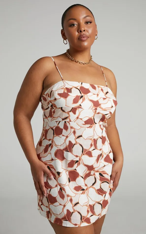Showpo Amalie The Label 8211 Maya Linen Blend Strappy Bodycon Topstitched Mini Dress In Voyager Floral Women Dresses Showpo Amalie The Label 8211 Maya Linen Blend Strappy Bodycon Topstitched Mini Dress In Voyager Floral Women Dresses