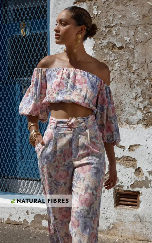 Showpo Amalie The Label 8211 Mimie Linen Blend Short Puff Sleeve Tie Back Top In Aurora Print Women Tops Showpo Amalie The Label 8211 Mimie Linen Blend Short Puff Sleeve Tie Back Top In Aurora Print Women Tops
