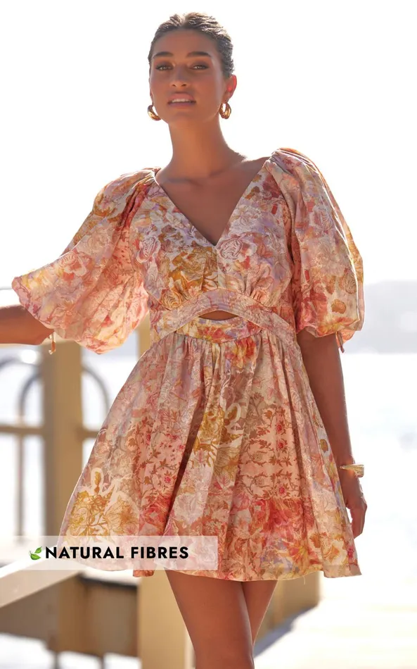 Showpo Amalie The Label 8211 Movida Linen Blend Balloon Sleeve Crossover Band Mini Dress In Morocco Print Women Dresses Showpo Amalie The Label 8211 Movida Linen Blend Balloon Sleeve Crossover Band Mini Dress In Morocco Print Women Dresses