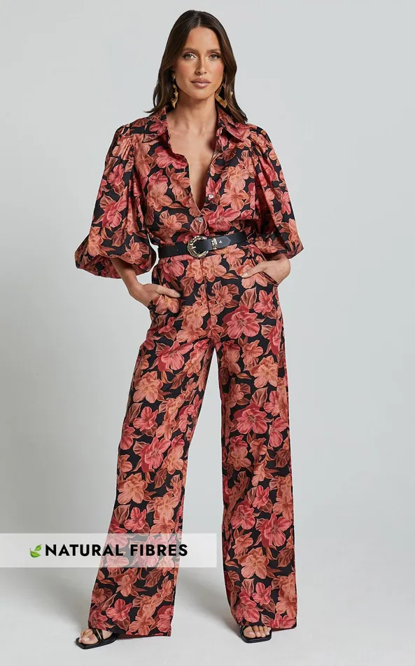 Showpo Amalie The Label 8211 Rosabel Linen Blend High Waisted Wide Leg Pants In Atalie Print Women Pants Showpo Amalie The Label 8211 Rosabel Linen Blend High Waisted Wide Leg Pants In Atalie Print Women Pants