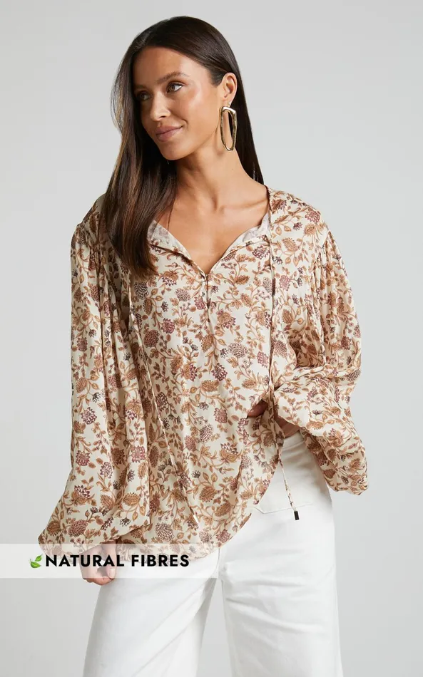 Showpo Amalie The Label 8211 Symmone Puff Sleeve Blouse In Maya Floral Women Tops Showpo Amalie The Label 8211 Symmone Puff Sleeve Blouse In Maya Floral Women Tops
