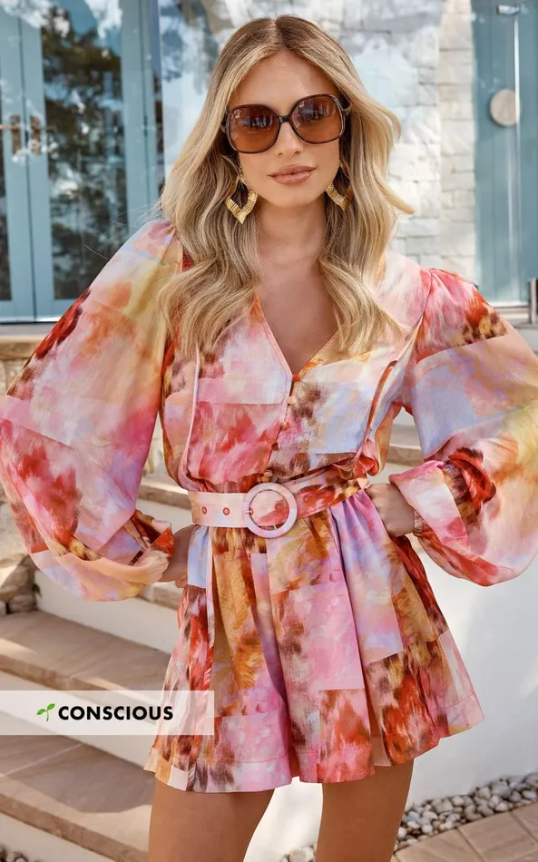 Showpo Amalie The Label 8211 Vivette Linen Blend Puff Sleeve Belted Playsuit In Marsielle Print Women Rompers Showpo Amalie The Label 8211 Vivette Linen Blend Puff Sleeve Belted Playsuit In Marsielle Print Women Rompers