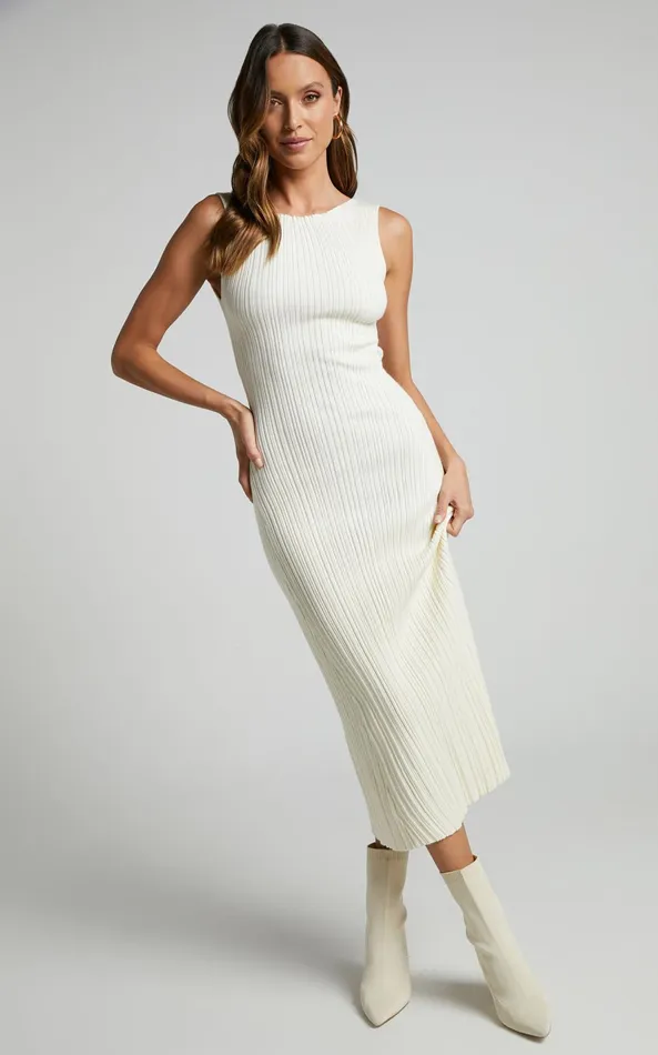 Showpo Amanda High Neck Knit Bodycon Midi Dress In Butter Yellow Women Dresses Showpo Amanda High Neck Knit Bodycon Midi Dress In Butter Yellow Women Dresses