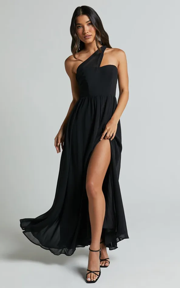 Showpo Amorette Maxi Dress 8211 One Shoulder Detail Gown Dress In Black Women Dresses Showpo Amorette Maxi Dress 8211 One Shoulder Detail Gown Dress In Black Women Dresses