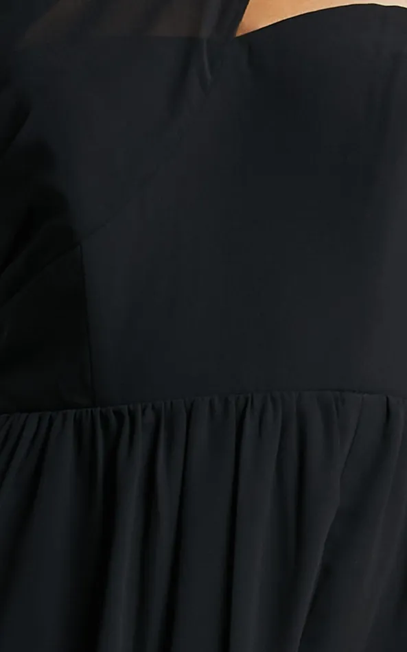 Showpo Amorette Maxi Dress 8211 One Shoulder Detail Gown Dress In Black Women Dresses