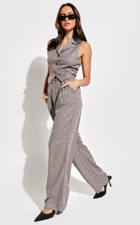 Showpo Andie Pants 8211 High Waist Tailored Pants In Grey Women Pants