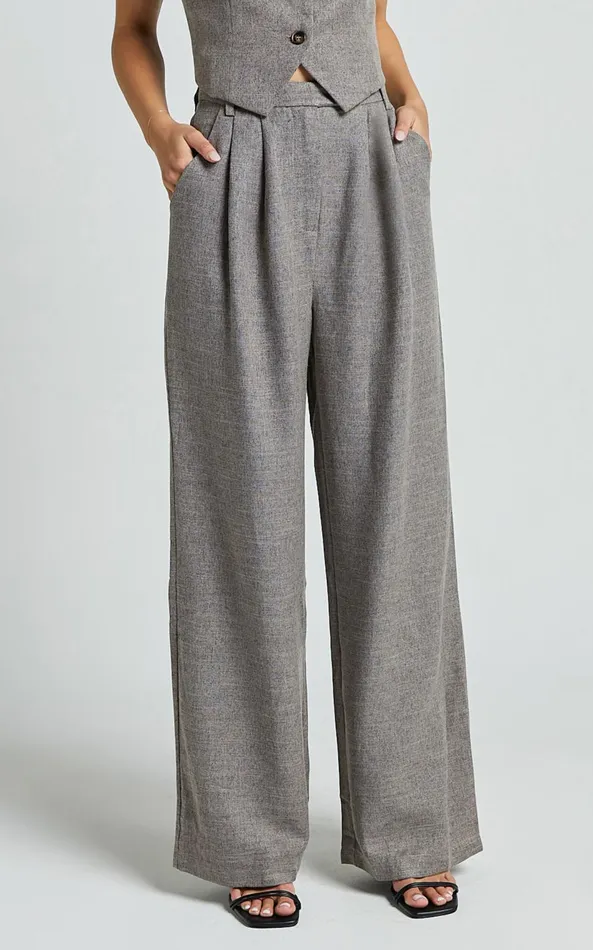 Showpo Andie Pants 8211 High Waist Tailored Pants In Grey Women Pants
