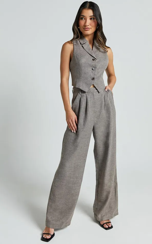 Showpo Andie Pants 8211 High Waist Tailored Pants In Grey Women Pants