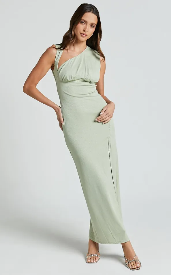 Showpo Andy Midi Dress 8211 Asymmetrical Cap Sleeve High Slit Slip Dress In Sage Women Dresses Showpo Andy Midi Dress 8211 Asymmetrical Cap Sleeve High Slit Slip Dress In Sage Women Dresses