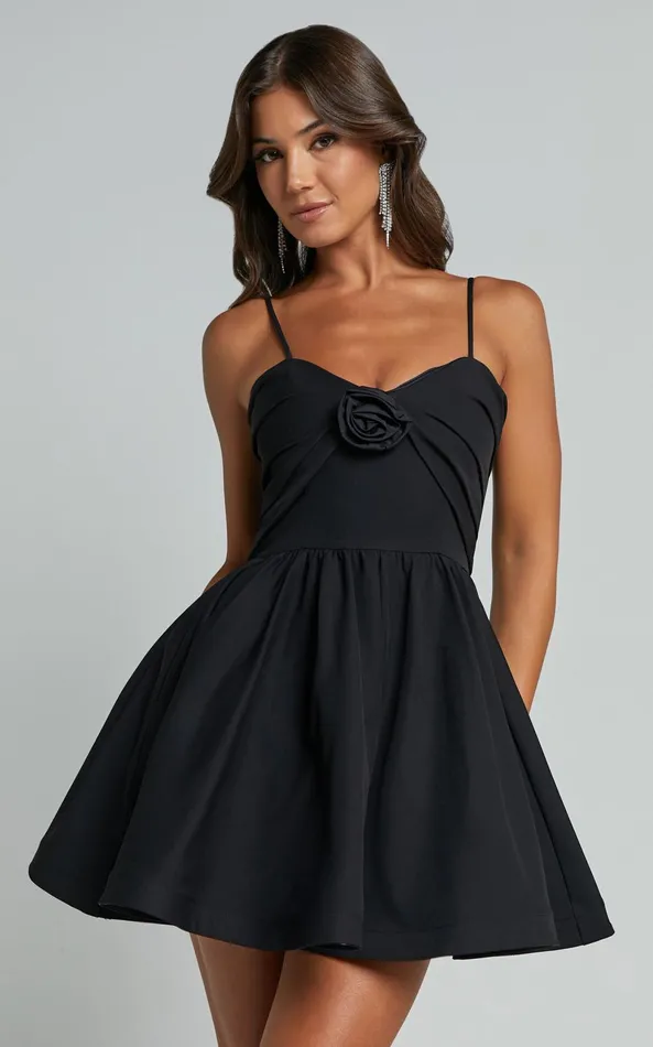 Showpo Angel Mini Dress 8211 Sweetheart Rosette Fit And Flare Dress In Black Women Dresses Showpo Angel Mini Dress 8211 Sweetheart Rosette Fit And Flare Dress In Black Women Dresses