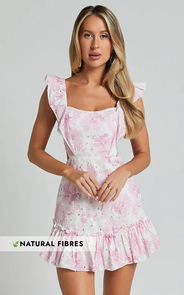 Showpo Anisha Mini Dress 8211 Flutter Sleeve Straight Neck With Tie Back Dress In Pink And White Floral Print Women Dresses Showpo Anisha Mini Dress 8211 Flutter Sleeve Straight Neck With Tie Back Dress In Pink And White Floral Print Women Dresses