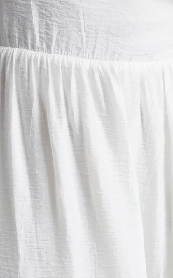 Showpo Anita Midi Dress 8211 Puff Sleeve Tiered Dress In White Women Dresses