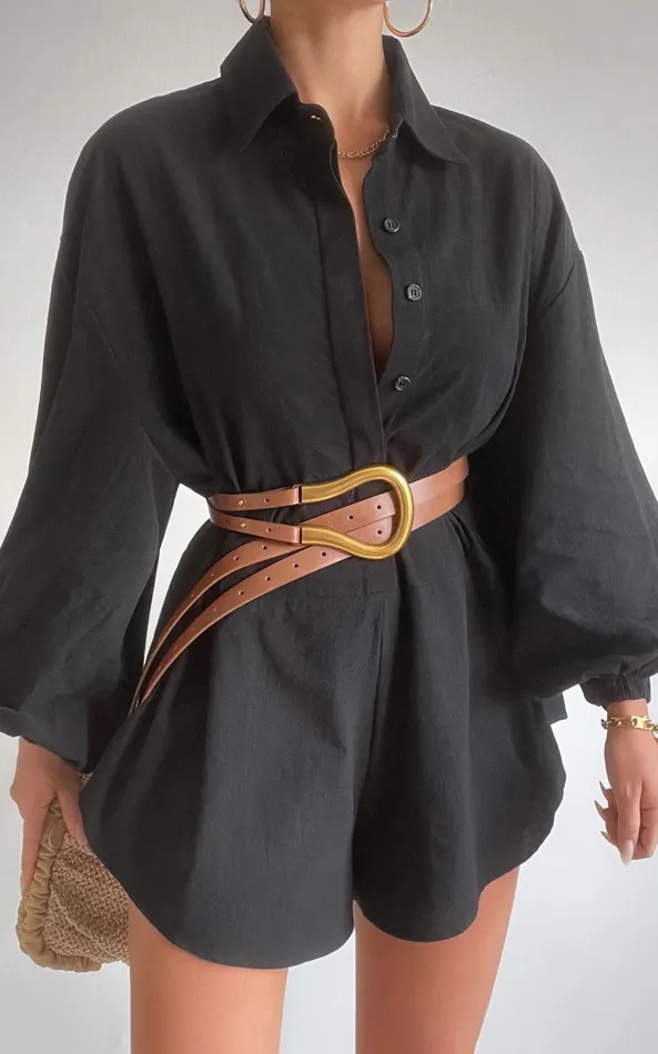 Showpo Anka Playsuit 8211 Relaxed Button Front Shirt Playsuit In Black Women Curve Clothes Showpo Anka Playsuit 8211 Relaxed Button Front Shirt Playsuit In Black Women Curve Clothes