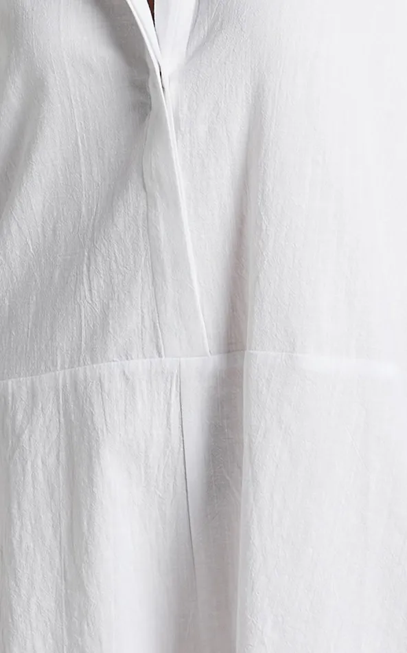 Showpo Ankana Playsuit 8211 Short Sleeve Relaxed Button Front Playsuit In White Women Curve Clothes