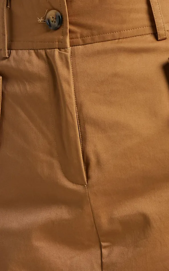 Showpo Anna Midi Skirt 8211 High Waisted Cargo In Camel Women Skirts