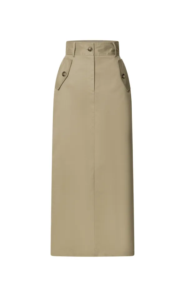 Showpo Anna Midi Skirt 8211 High Waisted Cargo In Sand Women Skirts
