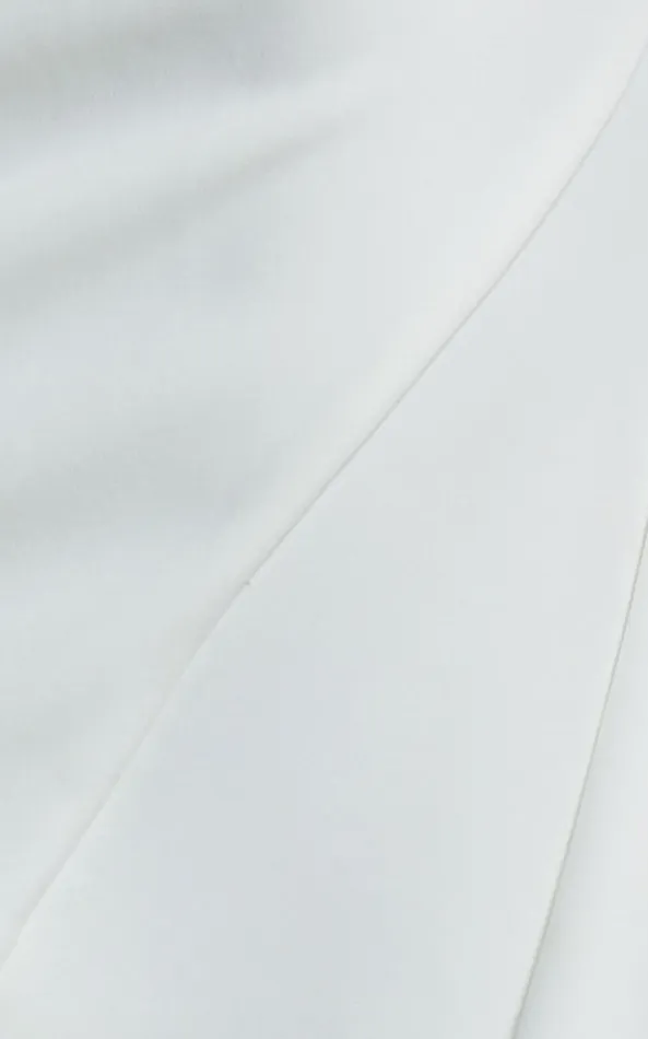 Showpo Annalie Mini Dress 8211 One Shoulder Asymmetric Drape Dress In White Women Dresses