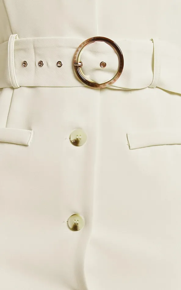 Showpo Anthurium Midi Dress 8211 Sleeveless Belted Blazer Dress In Cream Women Dresses