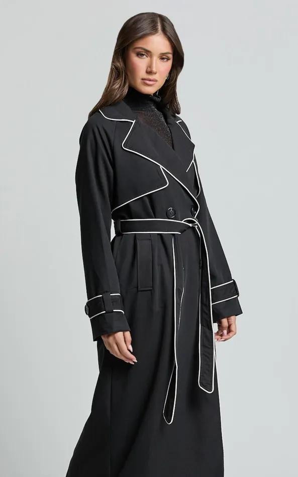 Showpo Anziel Coat 8211 Double Breasted Longline Coat In Black Women Jackets and Coats