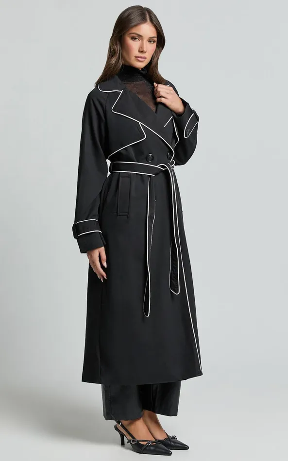 Showpo Anziel Coat 8211 Double Breasted Longline Coat In Black Women Jackets and Coats