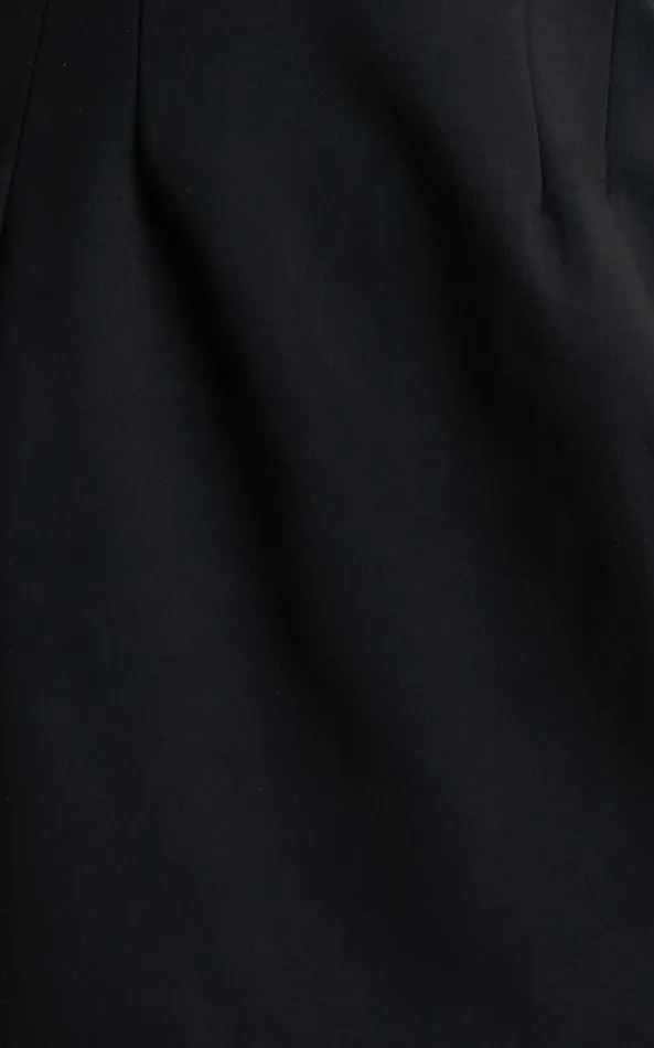 Showpo Arabella Mini Dress 8211 Strapless Diamante Trim Structured Dress In Black Women Dresses