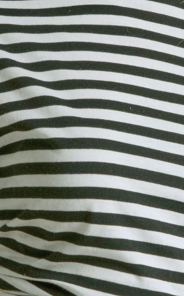 Showpo Ari Top 8211 Crew Neck 34 Sleeve Tshirt In Black And White Stripe Women Curve Clothes