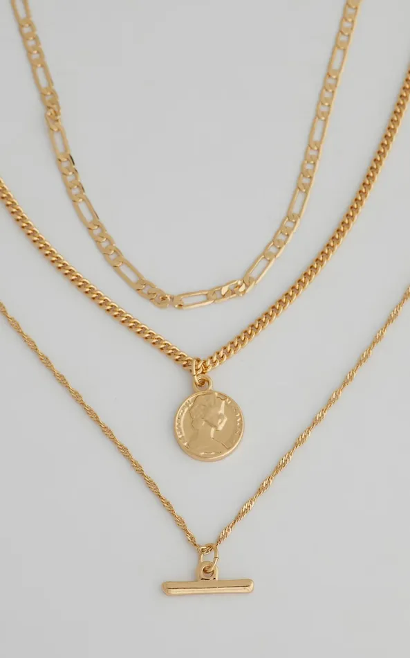 Showpo Arialla Multi Layered Chain Necklace In Gold Women Necklaces