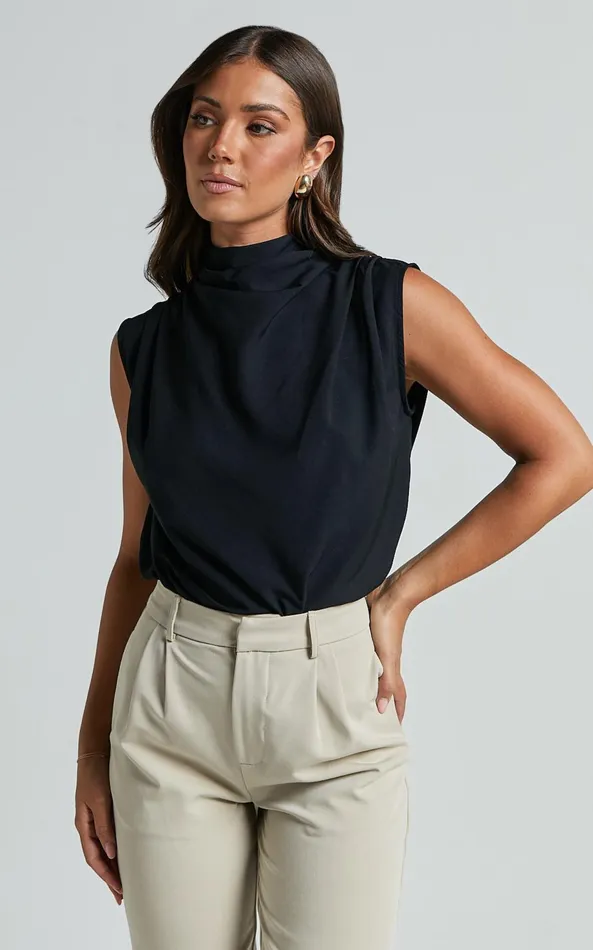 Showpo Arianae Top 8211 High Neck Top In Black Women Curve Clothes